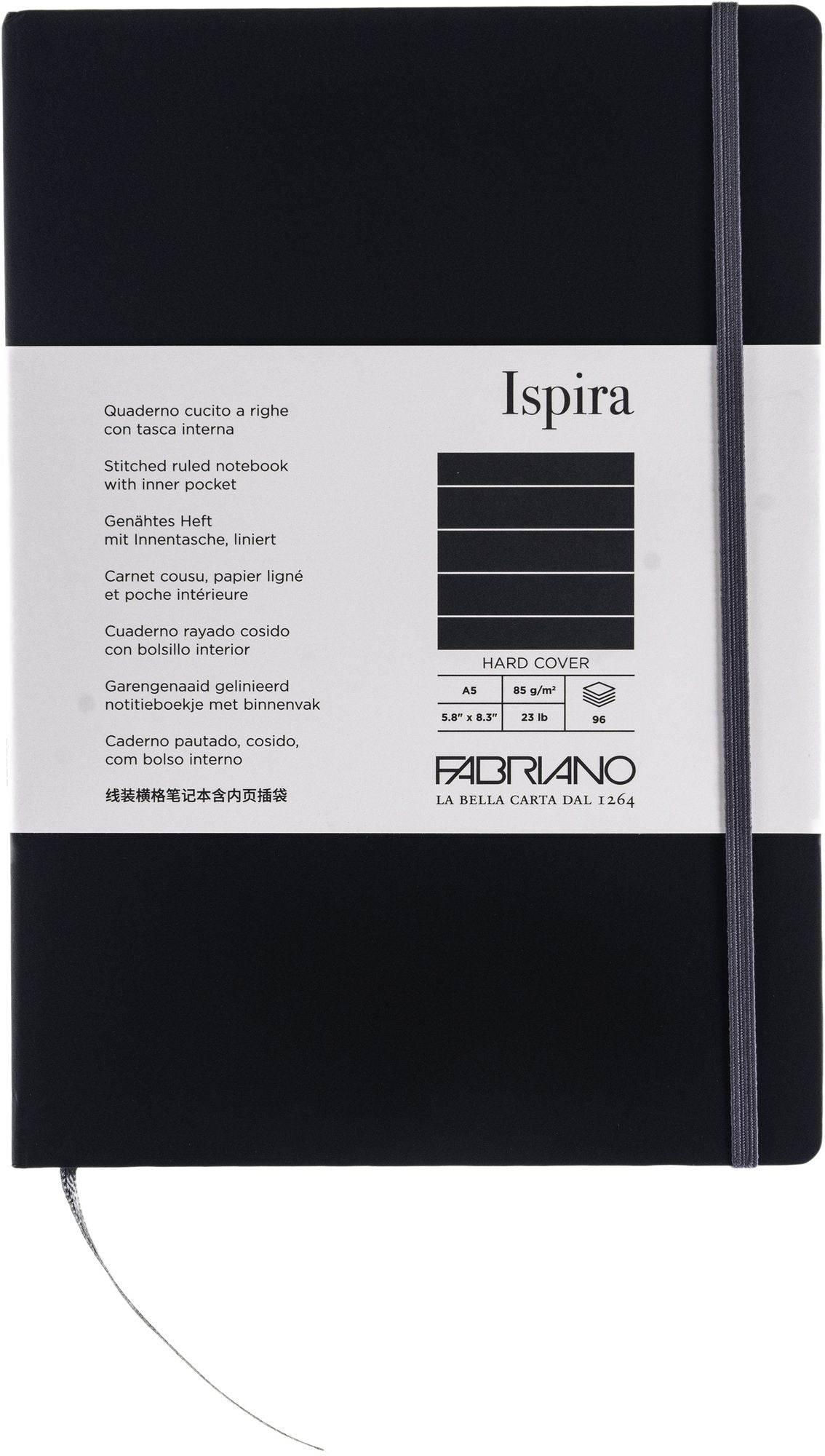 Ispira Journal, A5, Hard-Cover, Lined, Black