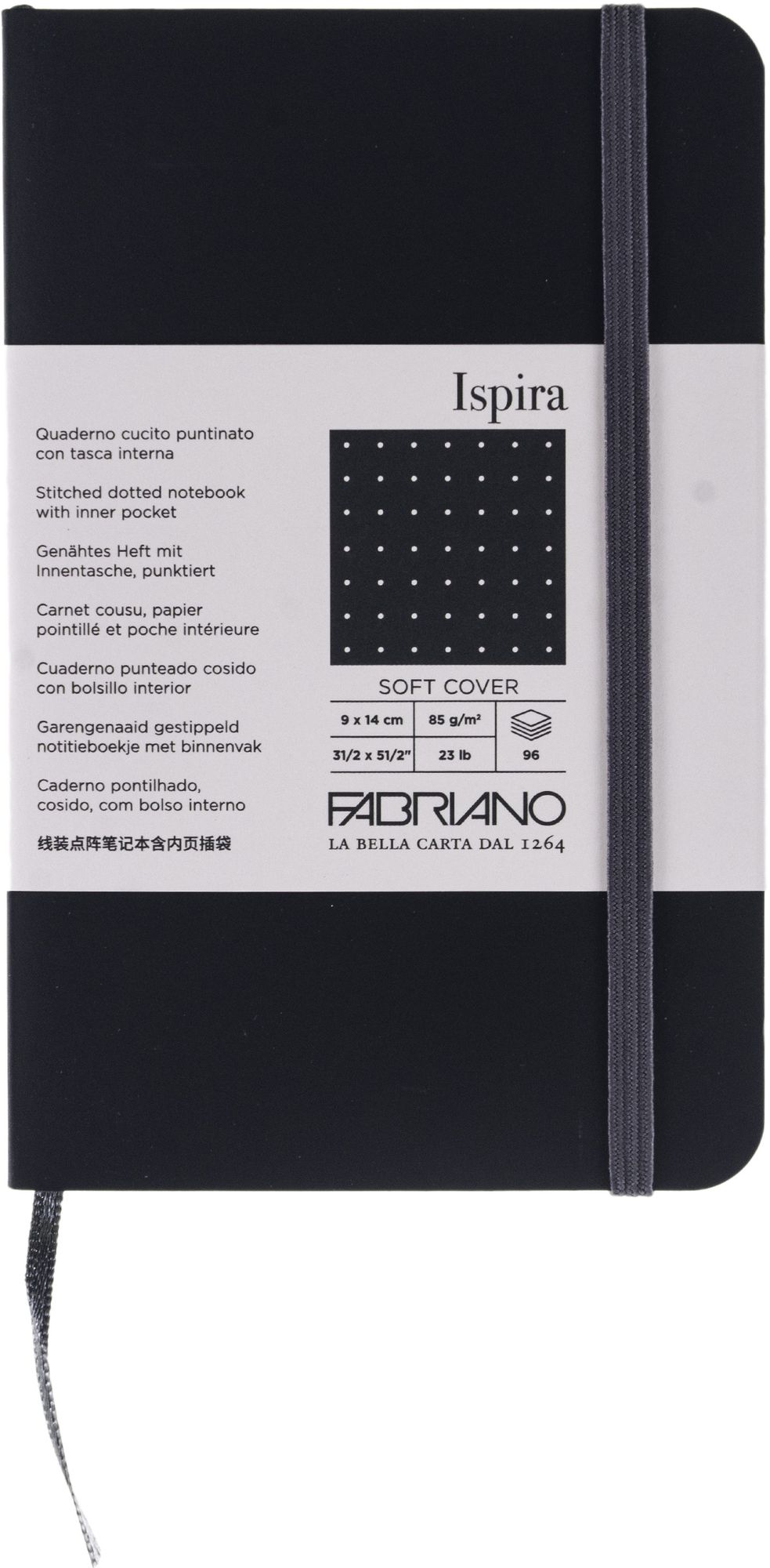 Ispira Journal, 3.5 x 5.5, Soft-Cover, Dotted, Black