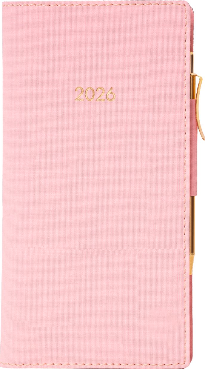 2026 Pink Weekly Pocket Planner in Italian Bonded Leather