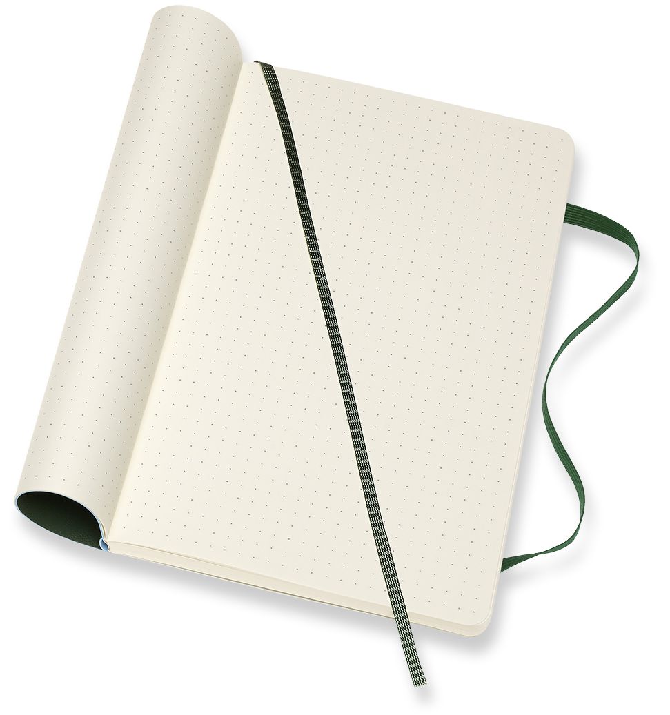 Moleskine Classic Notebook, Large, Dotted, Myrtle Green, Soft Cover (5 x 8.25)