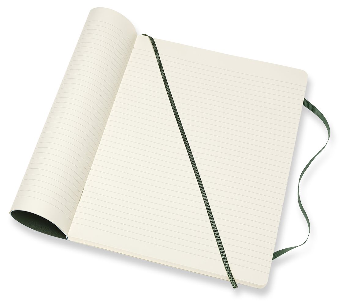 Moleskine Classic Notebook, Extra Large, Ruled, Myrtle Green, Soft Cover (7.5 x 9.75)