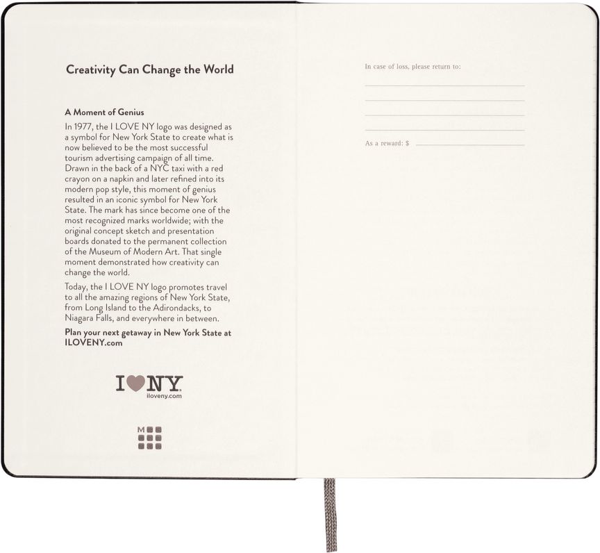 Moleskine Limited Edition I Love NY Notebook, Large, Ruled, Black, Hard Cover (5 x 8.25)