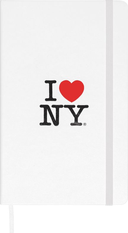 Moleskine Limited Edition I Love NY Notebook, Large, Ruled, White, Hard Cover (5 x 8.25)
