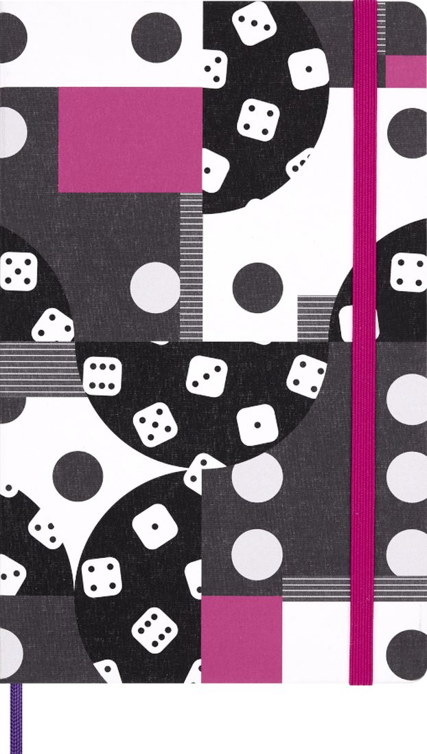 Moleskine x Marc Jacobs x Derrick Adams Artist Capsule Joy! Limited Edition Notebook, Hard Cover, Large (5" x 8.25") Ruled/Lined, Magenta/Black Dice, 240 Pages