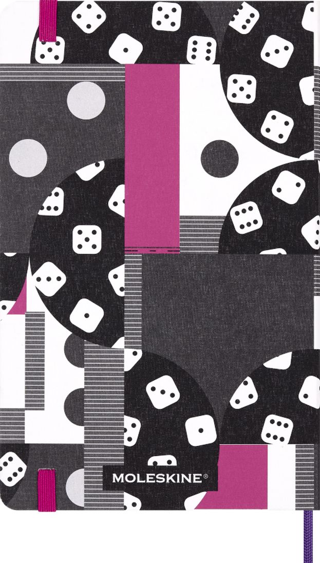 Moleskine x Marc Jacobs x Derrick Adams Artist Capsule Joy! Limited Edition Notebook, Hard Cover, Large (5" x 8.25") Ruled/Lined, Magenta/Black Dice, 240 Pages