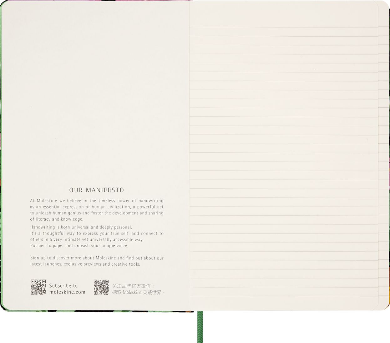 Moleskine x Marc Jacobs x Hattie Stewart Artist Capsule Joy! Limited Edition Notebook, Hard Cover, Large (5" x 8.25") Ruled/Lined, Green Butterflies, 240 Pages