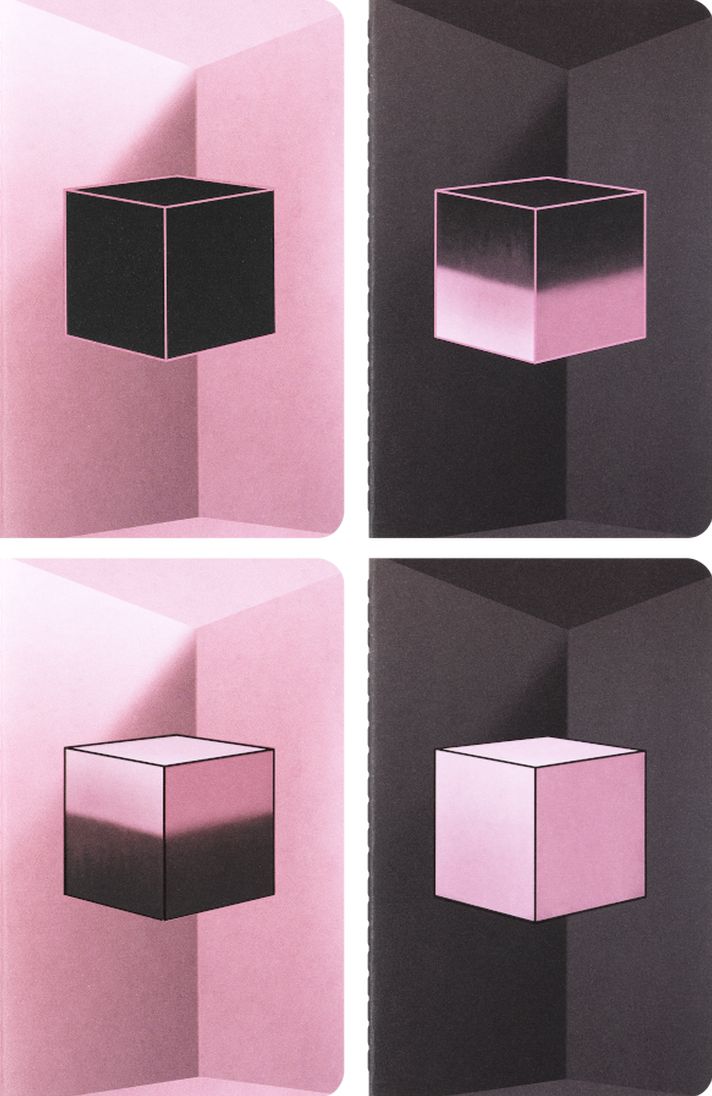 Moleskine x BLACKPINK Limited Edition Cahier Journals, Pocket (3.5" x 5.5") Plain/Blank, Black & Pink, 64 Pages (Set of 4)