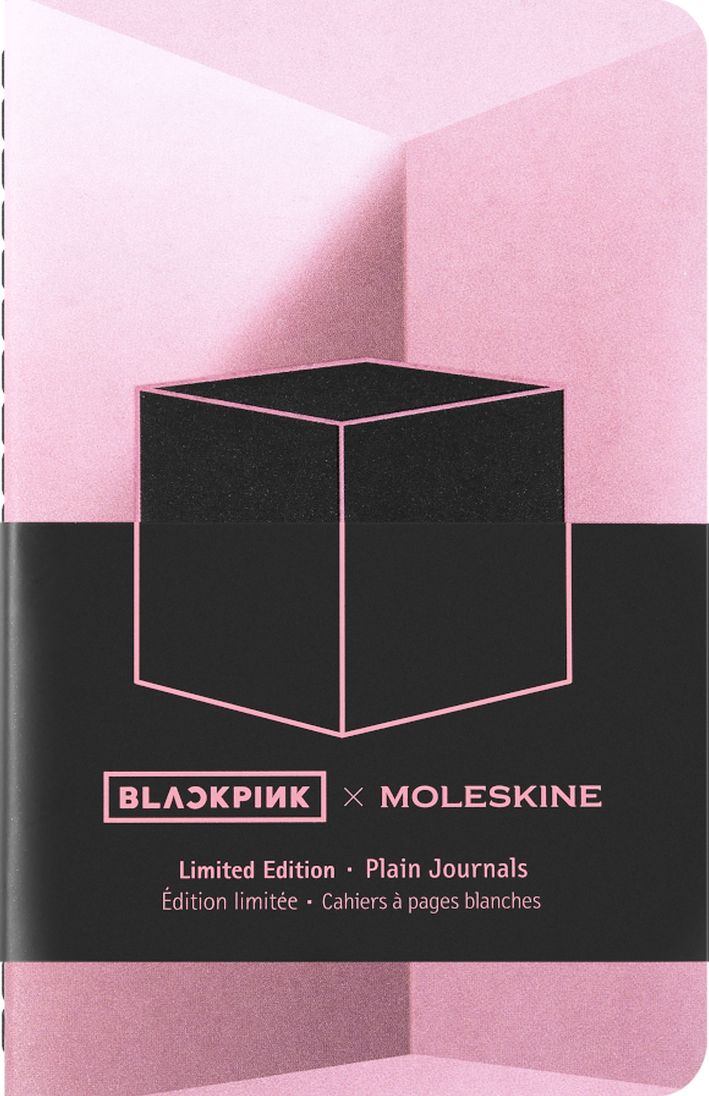 Moleskine x BLACKPINK Limited Edition Cahier Journals, Pocket (3.5" x 5.5") Plain/Blank, Black & Pink, 64 Pages (Set of 4)