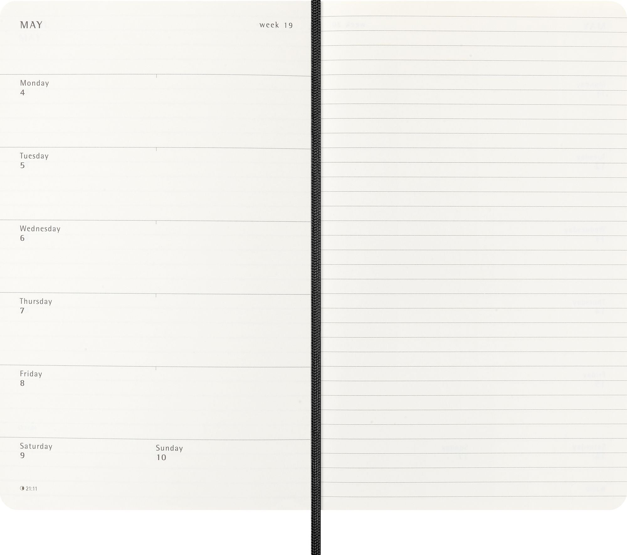 2026 Moleskine Classic Black 12 Month Weekly Soft Cover Large Planner