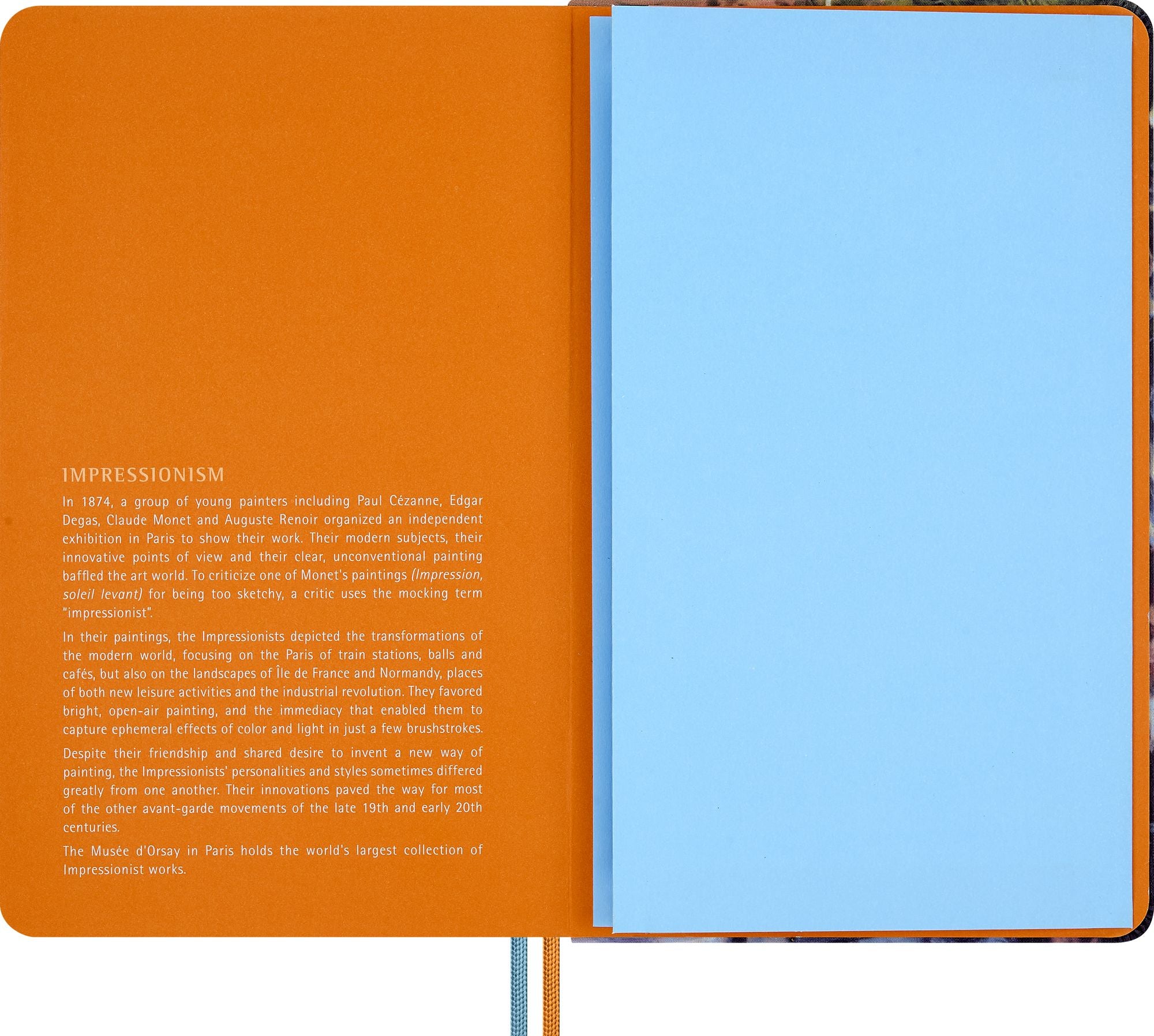 Moleskine Limited Edition Impressionism Notebook, Hard Cover, Large (5" x 8.25") Ruled, Dappled Blue, 176 Pages