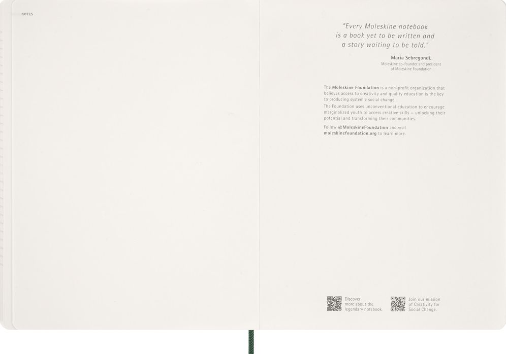 2026 Moleskine Myrtle Green 15-Month XXL Essential Soft Cover Weekly Vertical Planner