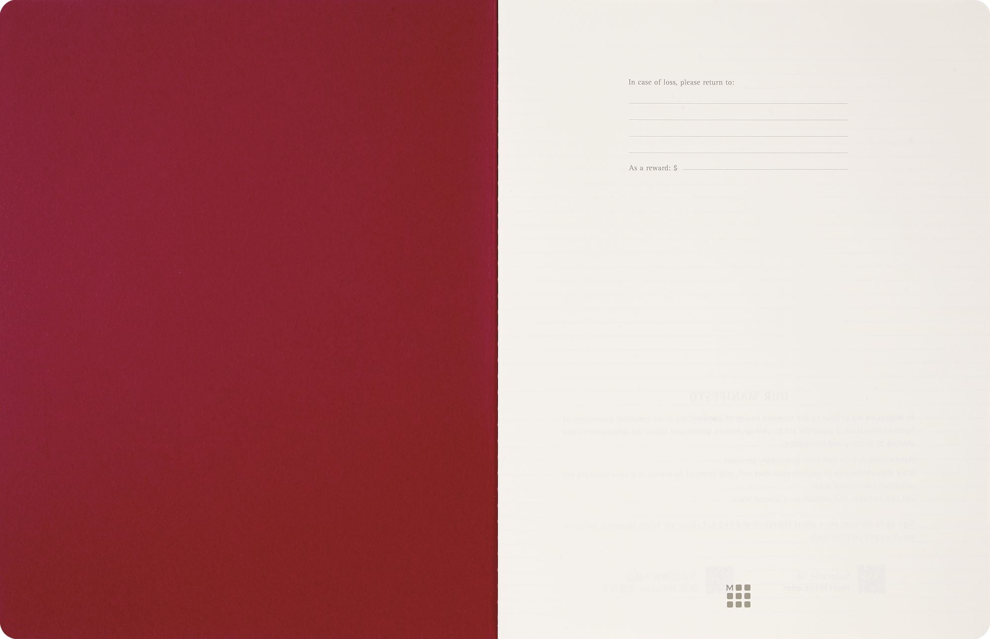 Moleskine Student Cahier Journal, Soft Cover, Ruled, XXL (8.5" x 11"), Cranberry Red