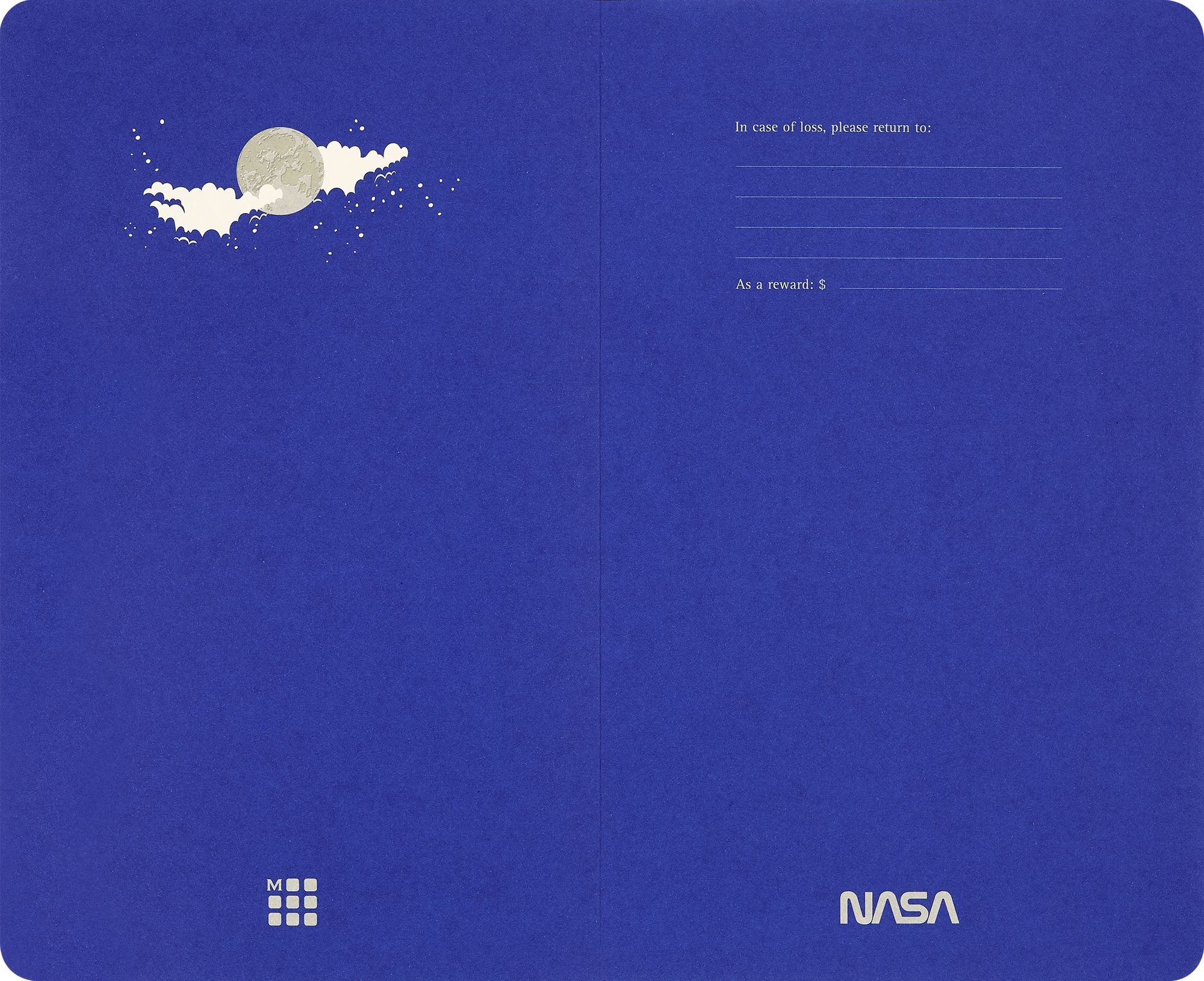 Moleskine Limited Edition NASA-inspired Volant Journal, Soft Cover, Large (5" x 8.25"), Plain, Blue/Black, 80 pages