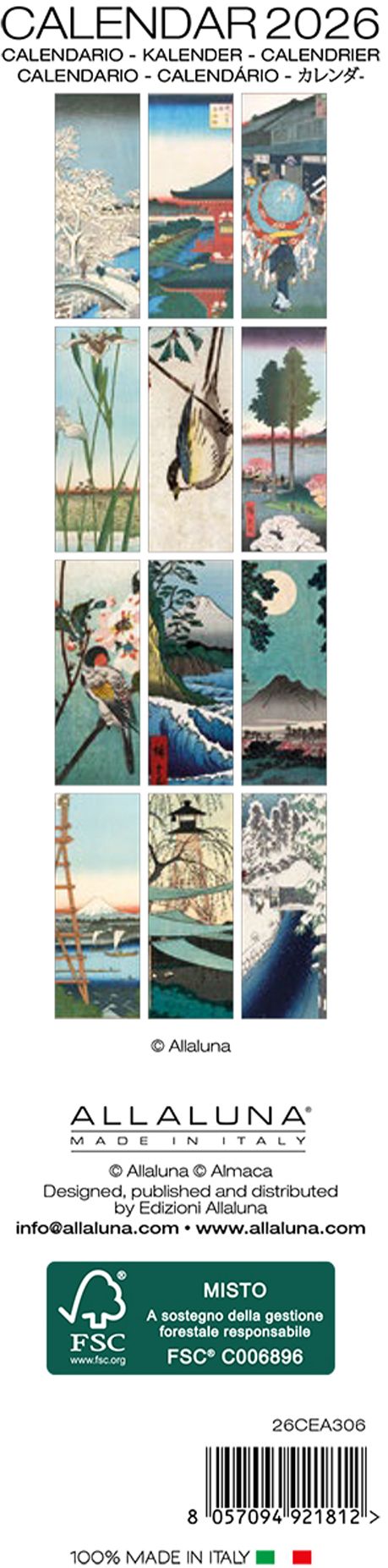 2026 Hiroshige Bookmark Calendar