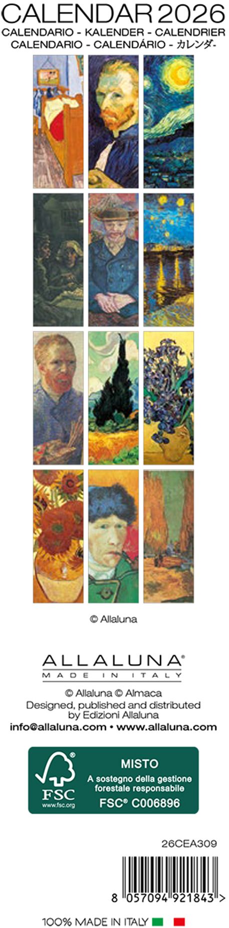 2026 Van Gogh Bookmark Calendar