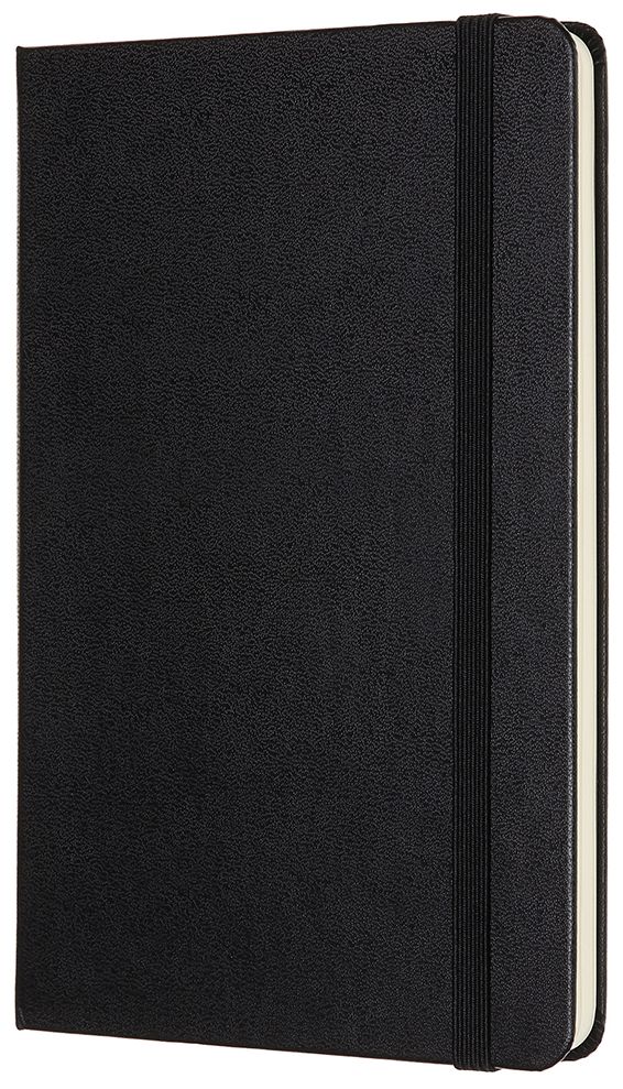 Moleskine Classic Notebook, Medium, Plain, Black, Hard Cover (4.5 x 7)