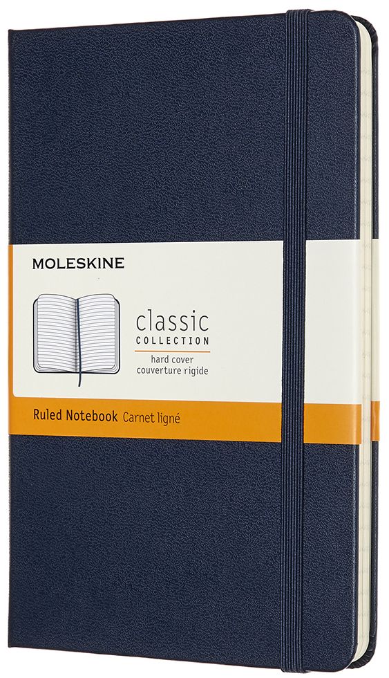 Moleskine Notebook, Medium, Ruled, Sapphire Blue, Hard Cover (4.5 x 7)