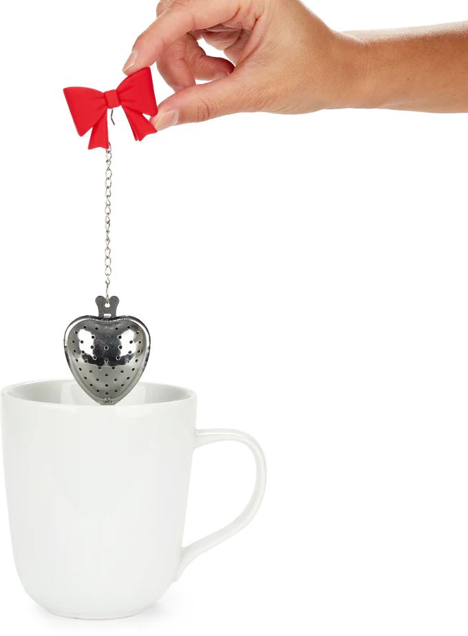 Coquette Tea Infuser with Romantic Red Bow