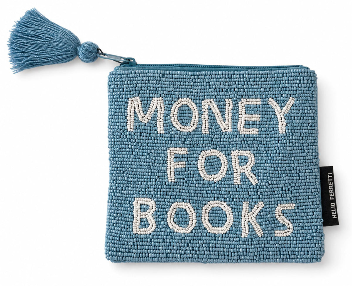 "MONEY FOR BOOKS" Beaded Pouch