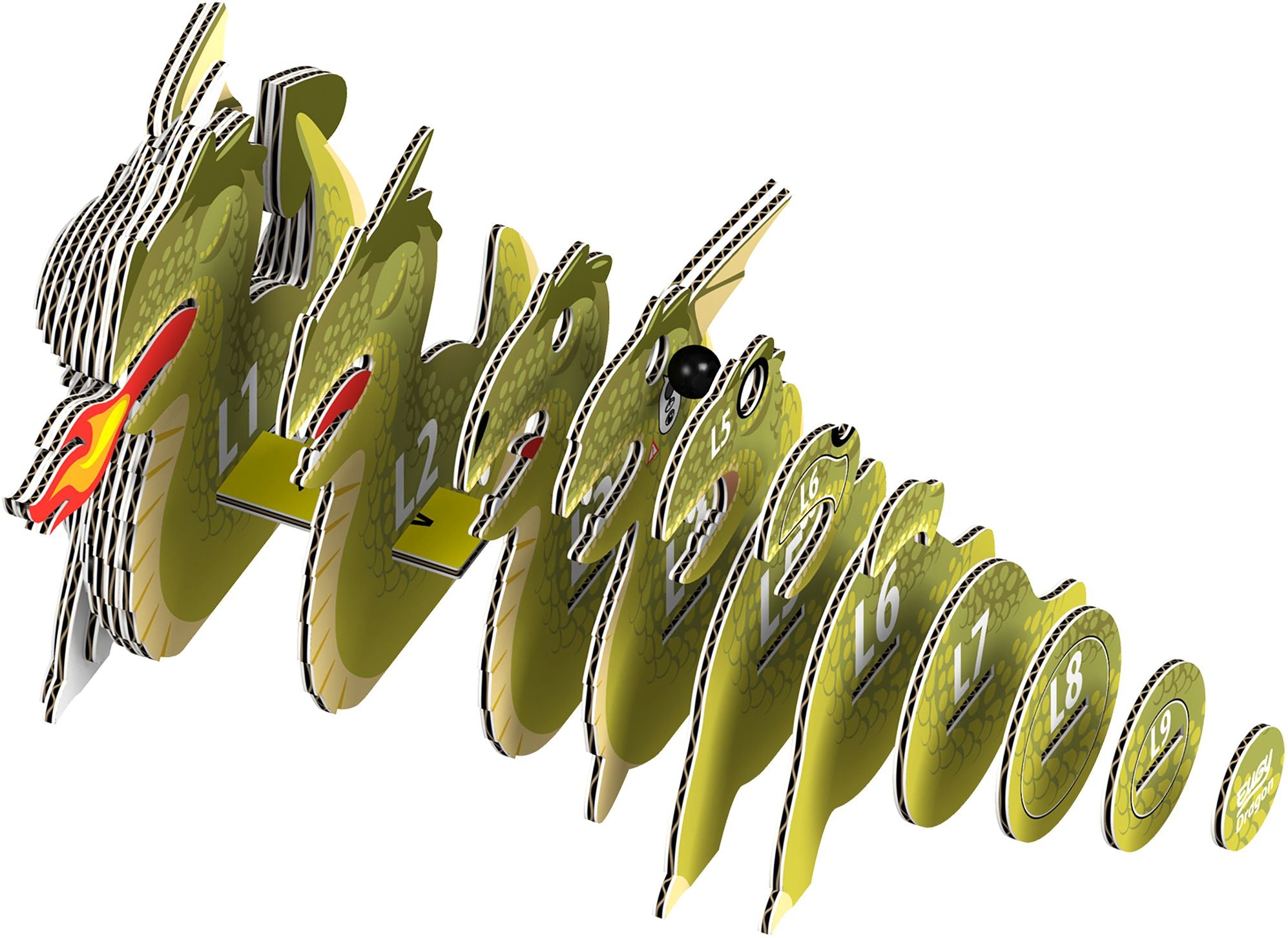 EUGY Dragon 3D Cardboard Model Kit