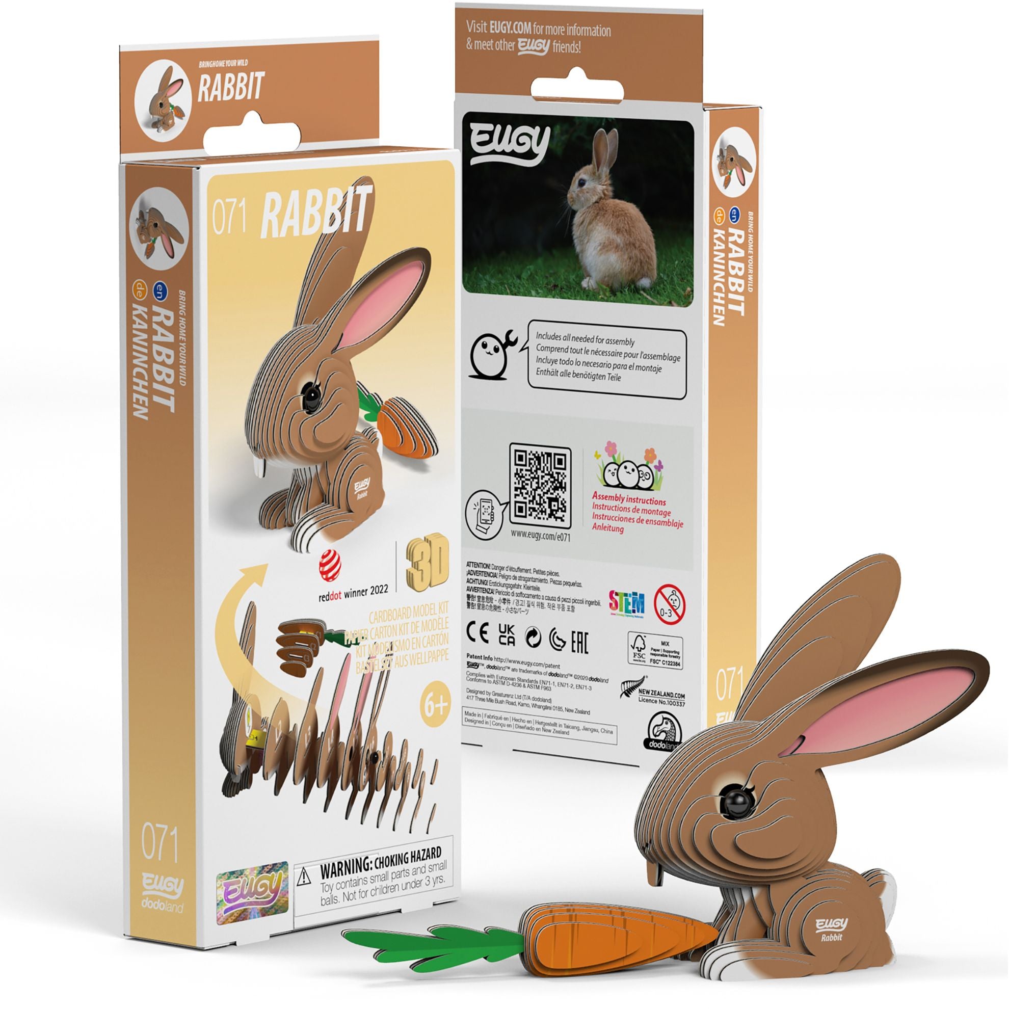 EUGY Rabbit 3D Cardboard Model Kit