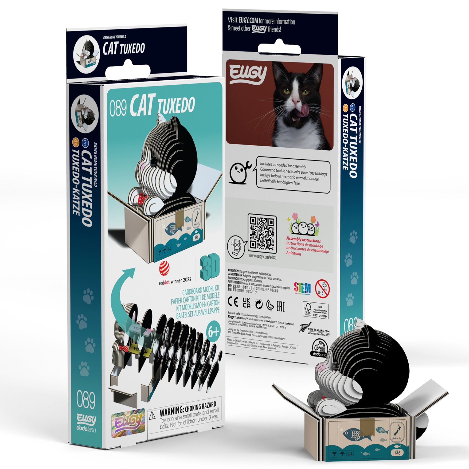 EUGY Cat - Tuxedo 3D Cardboard Model Kit