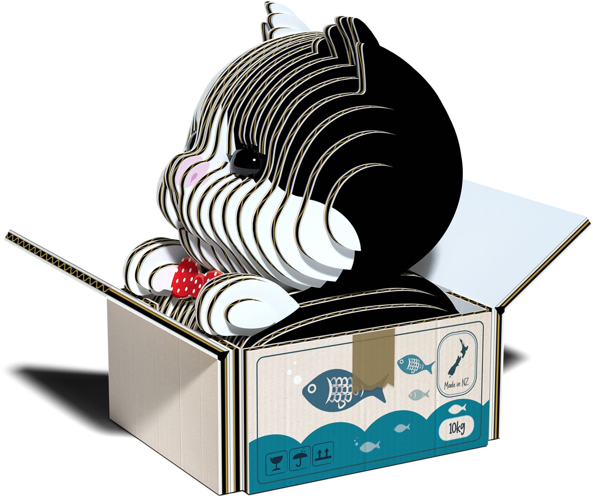 EUGY Cat - Tuxedo 3D Cardboard Model Kit