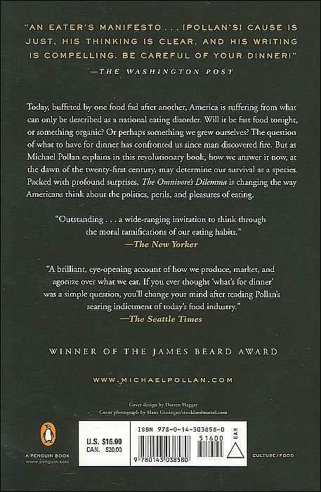 The Omnivore's Dilemma: A Natural History of Four Meals