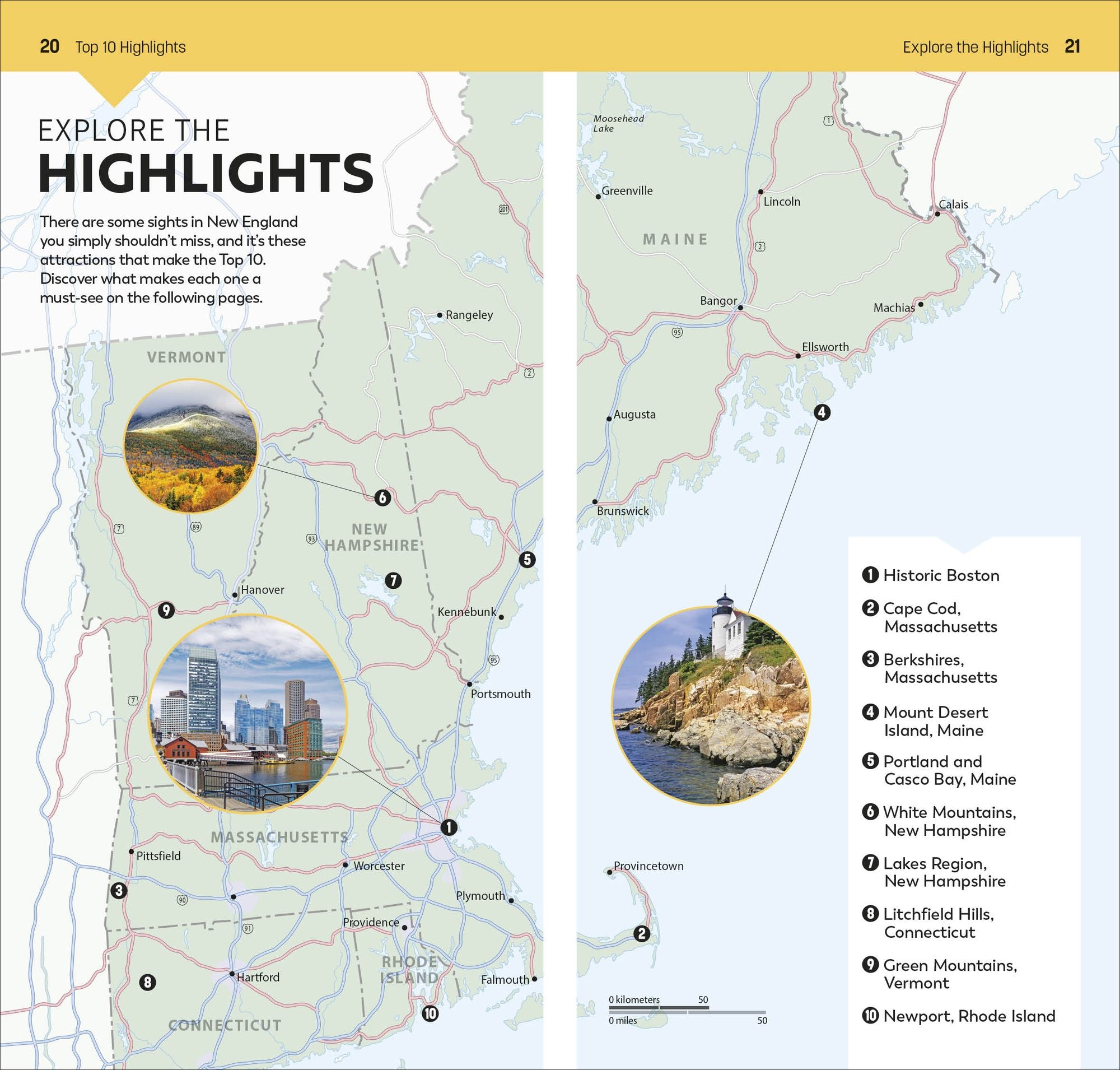 DK Top 10 New England: Top 10 lists for your perfect trip, plus an all-weather folded map