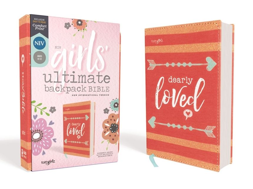 NIV, Girls' Ultimate Backpack Bible, Faithgirlz Edition, Compact, Flexcover, Coral, Red Letter, Comfort Print: A Portable, Durable, and Easy-to-Read Bible that Goes Everywhere