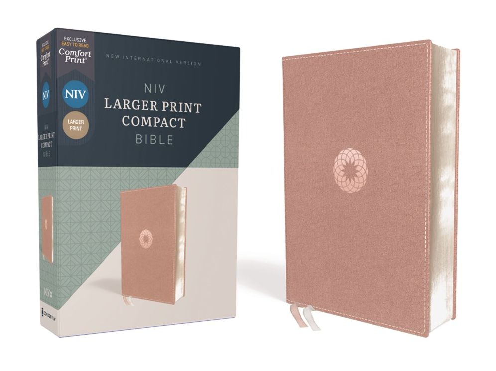 NIV, Larger Print Compact Bible, Leathersoft, Pink, Red Letter, Comfort Print