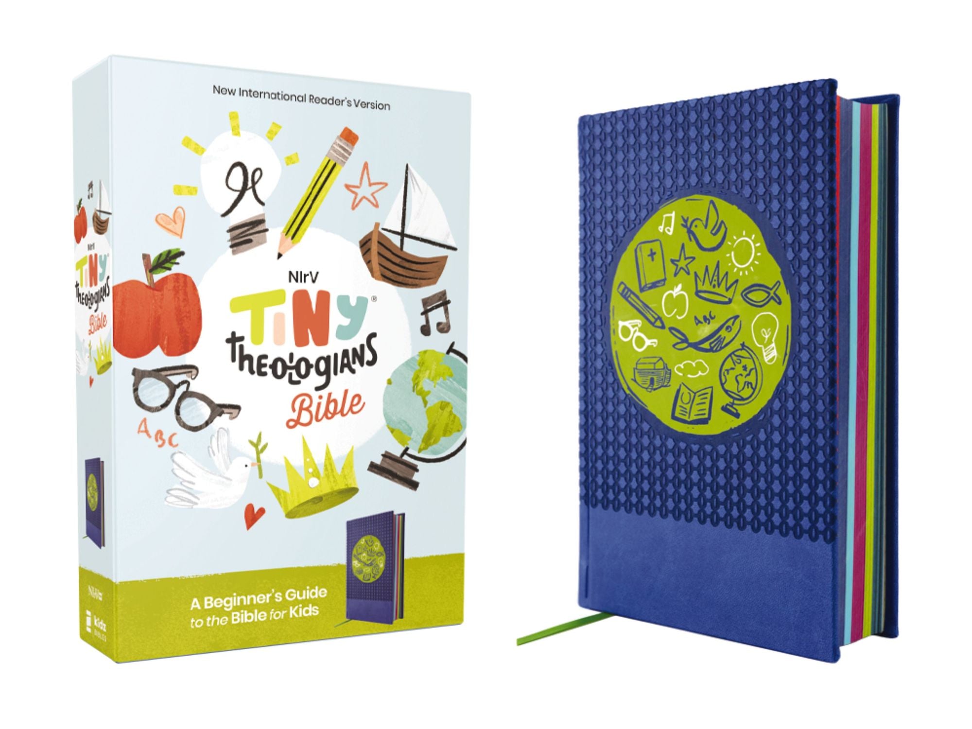 NIrV, Tiny Theologians Bible, Leathersoft over Board, Blue, Comfort Print: A Beginner's Guide to the Bible - for Kids