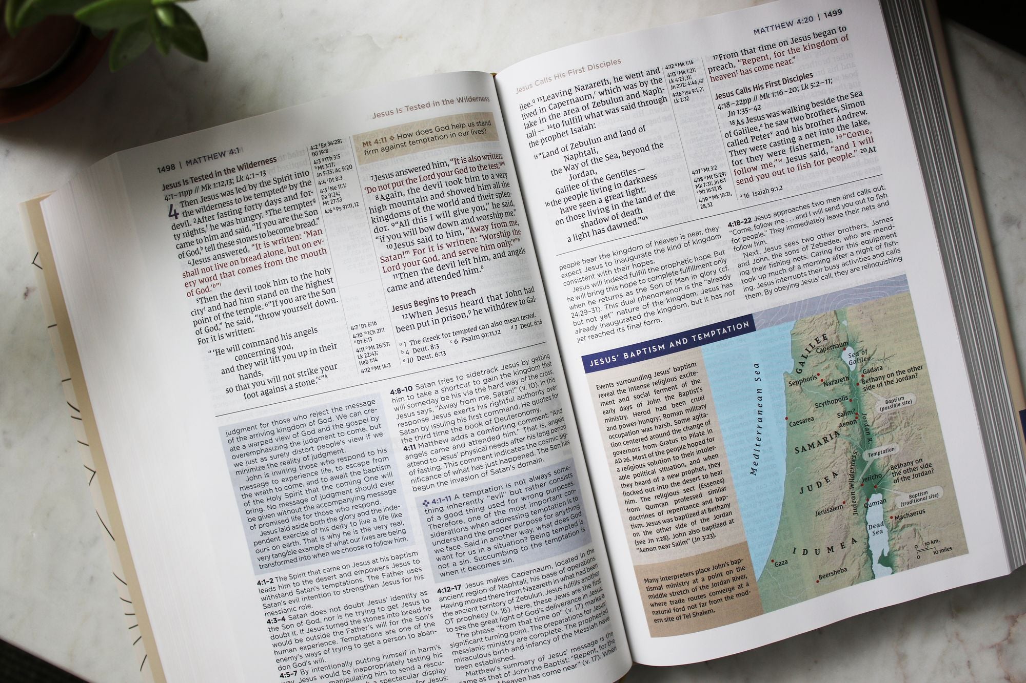 NIV Application Bible, Hardcover, Multi-Cream, Red Letter, Comfort Print: Bringing the Ancient Message of the Bible into Your World