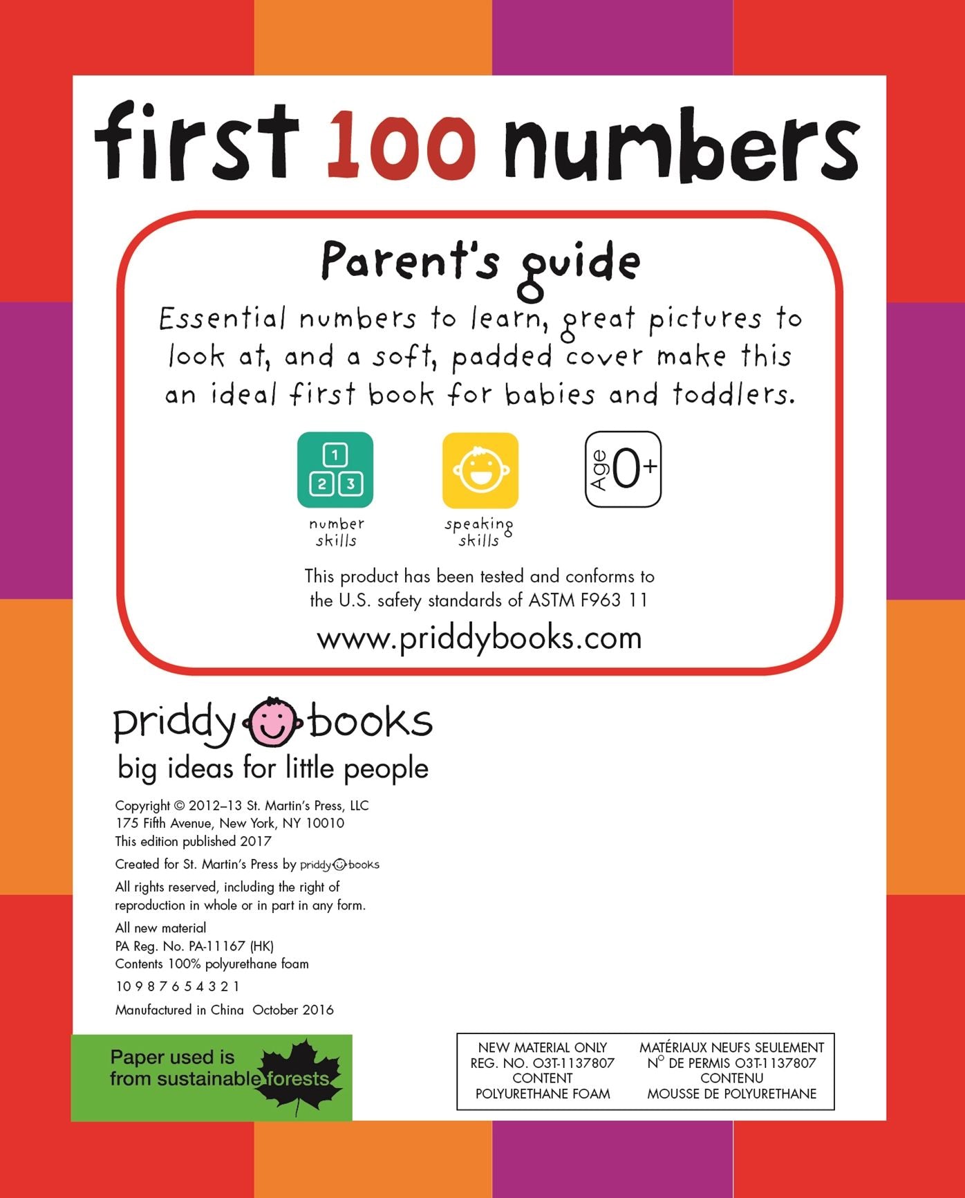 First 100 Numbers: A padded book-perfect for little hands to hold