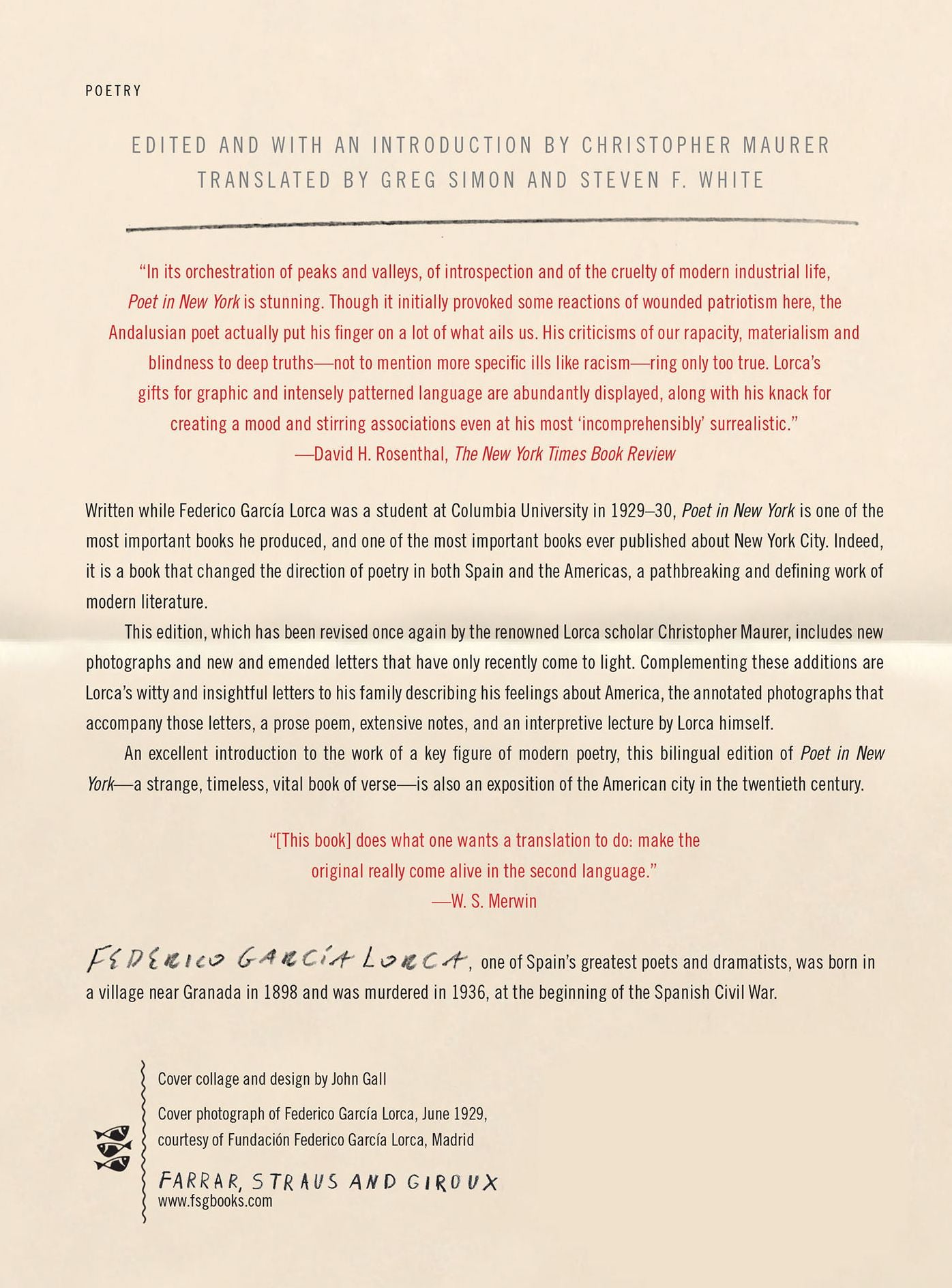 Poet in New York: Bilingual Edition