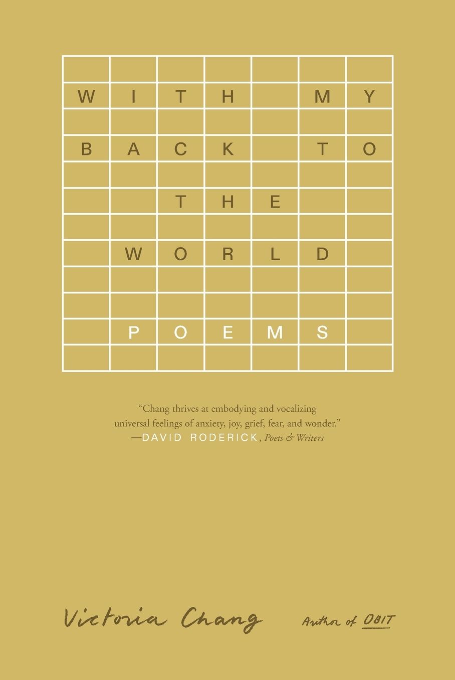 With My Back to the World: Poems
