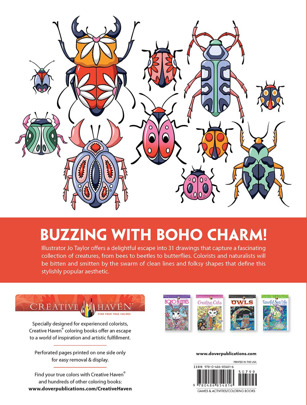 Creative Haven Boho Bugs Coloring Book