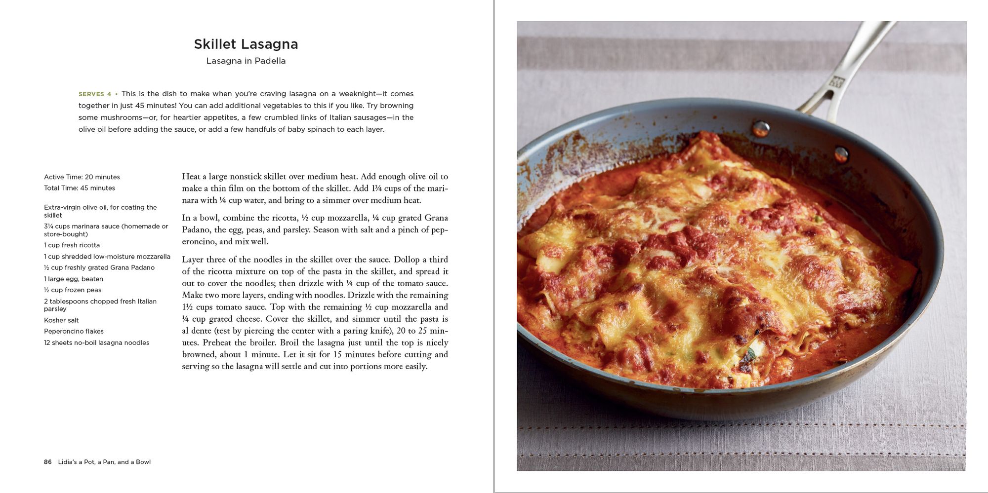 Lidia's a Pot, a Pan, and a Bowl: Simple Recipes for Perfect Meals: A Cookbook