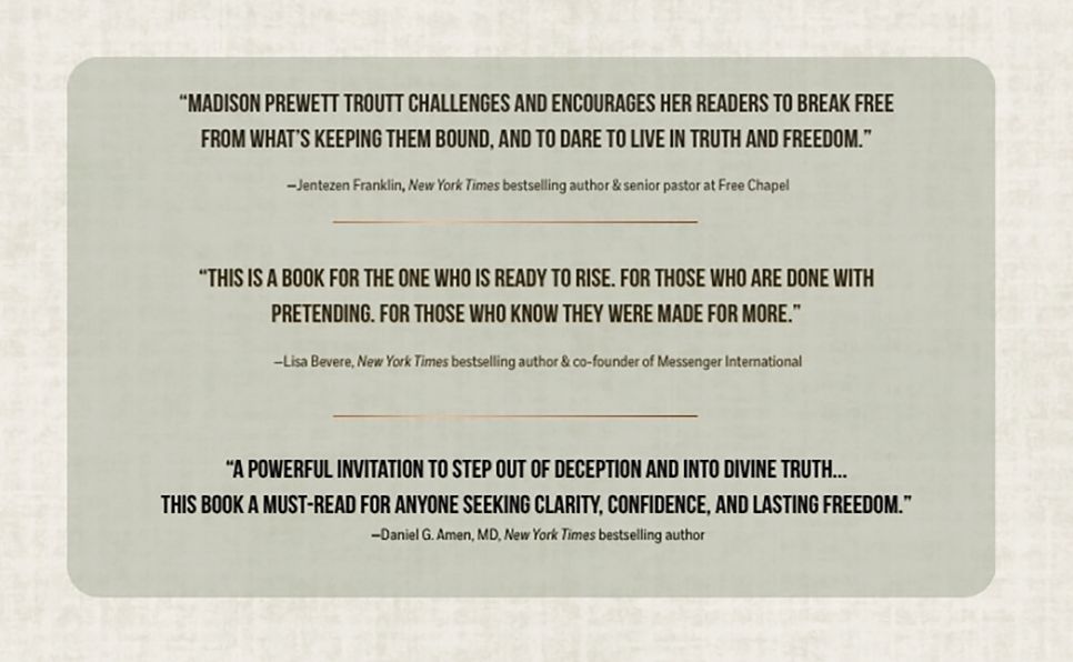 Dare to Be True: Defeat the Lies That Bind You and Live Out the Truth That Frees You