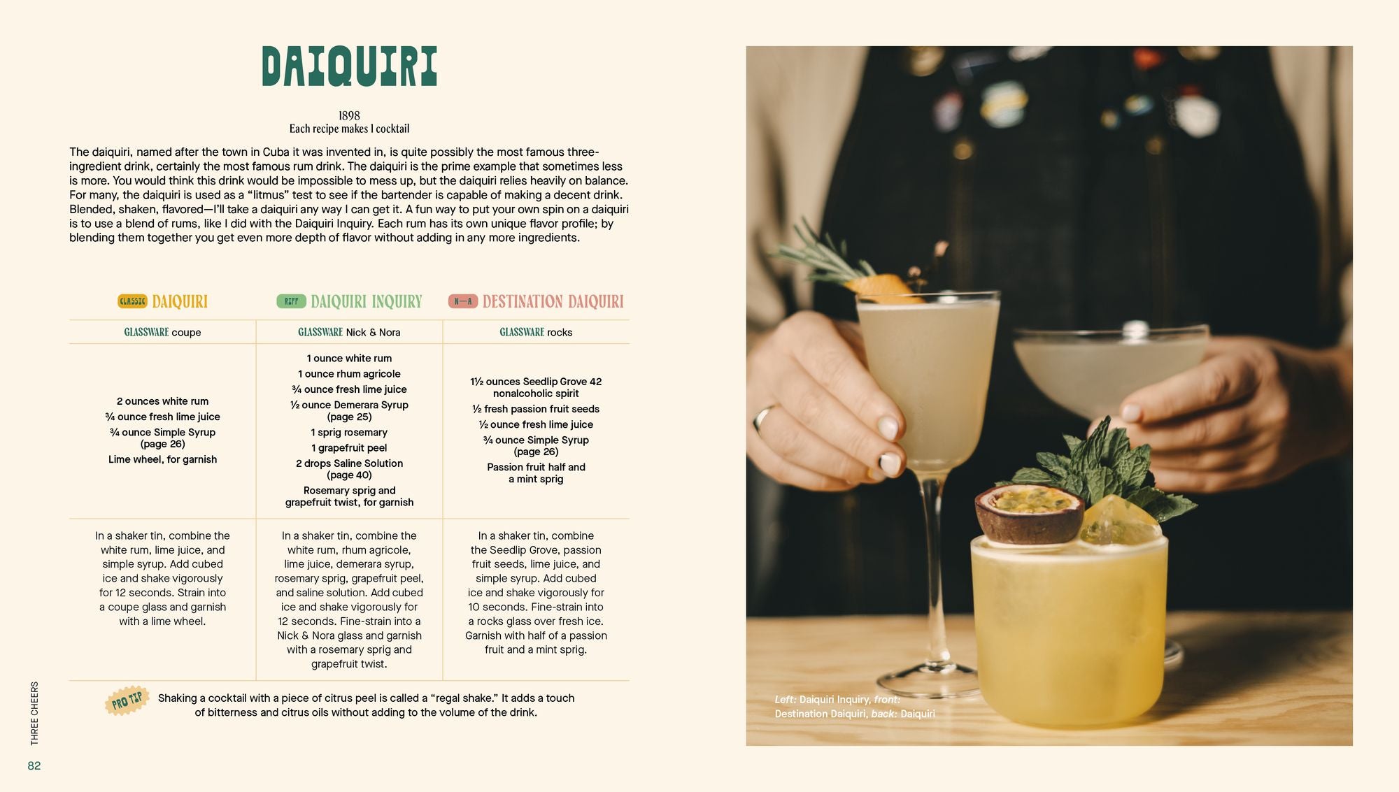 Three Cheers: Cocktails Three Ways: Classics, Riffs, and Zero-Proof Sips