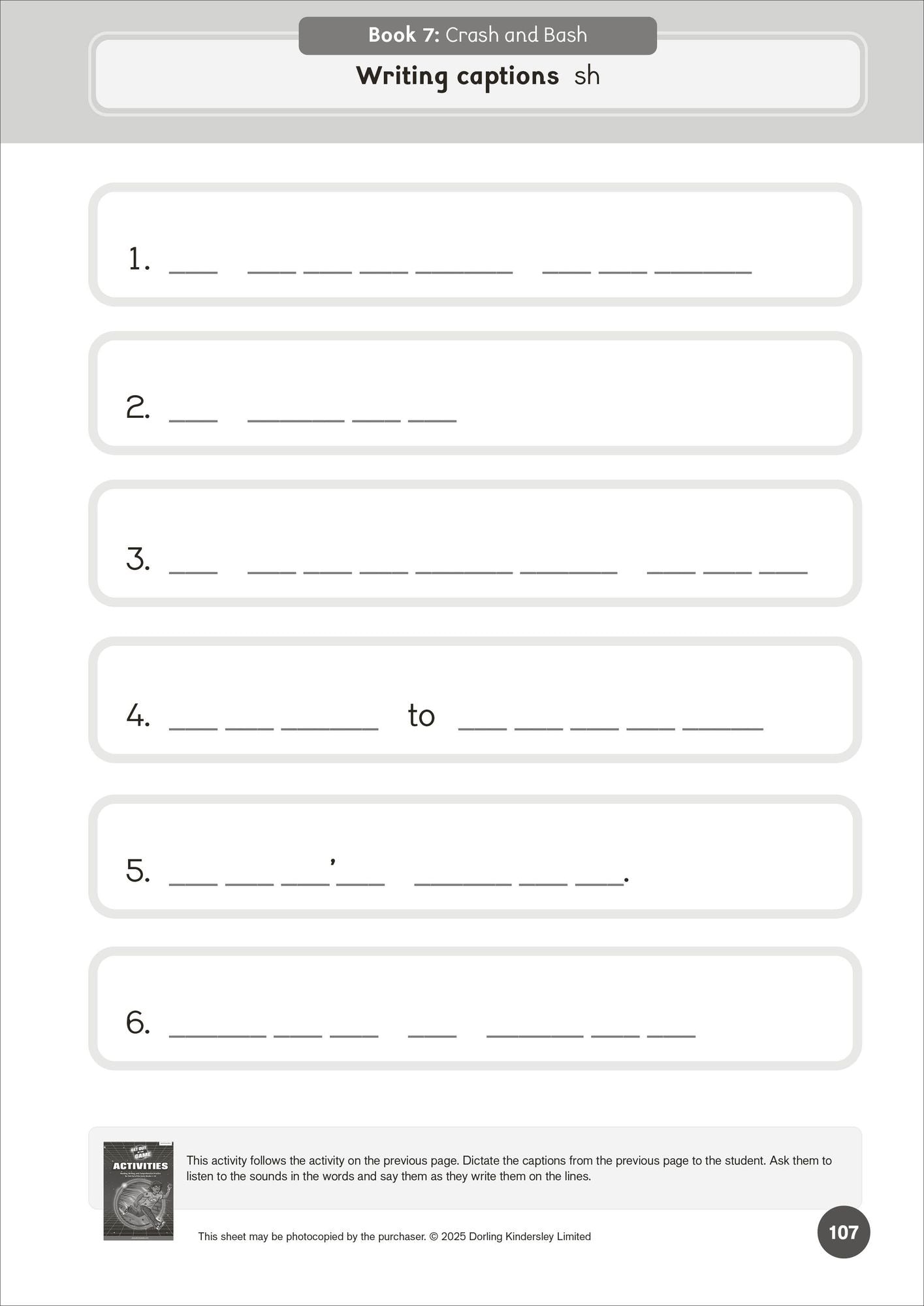Phonic Books Get Out of the Game Activities: Activities Accompanying Get out of the Game Books for Older Readers (CVC, Consonant Blends and Consonant Teams)