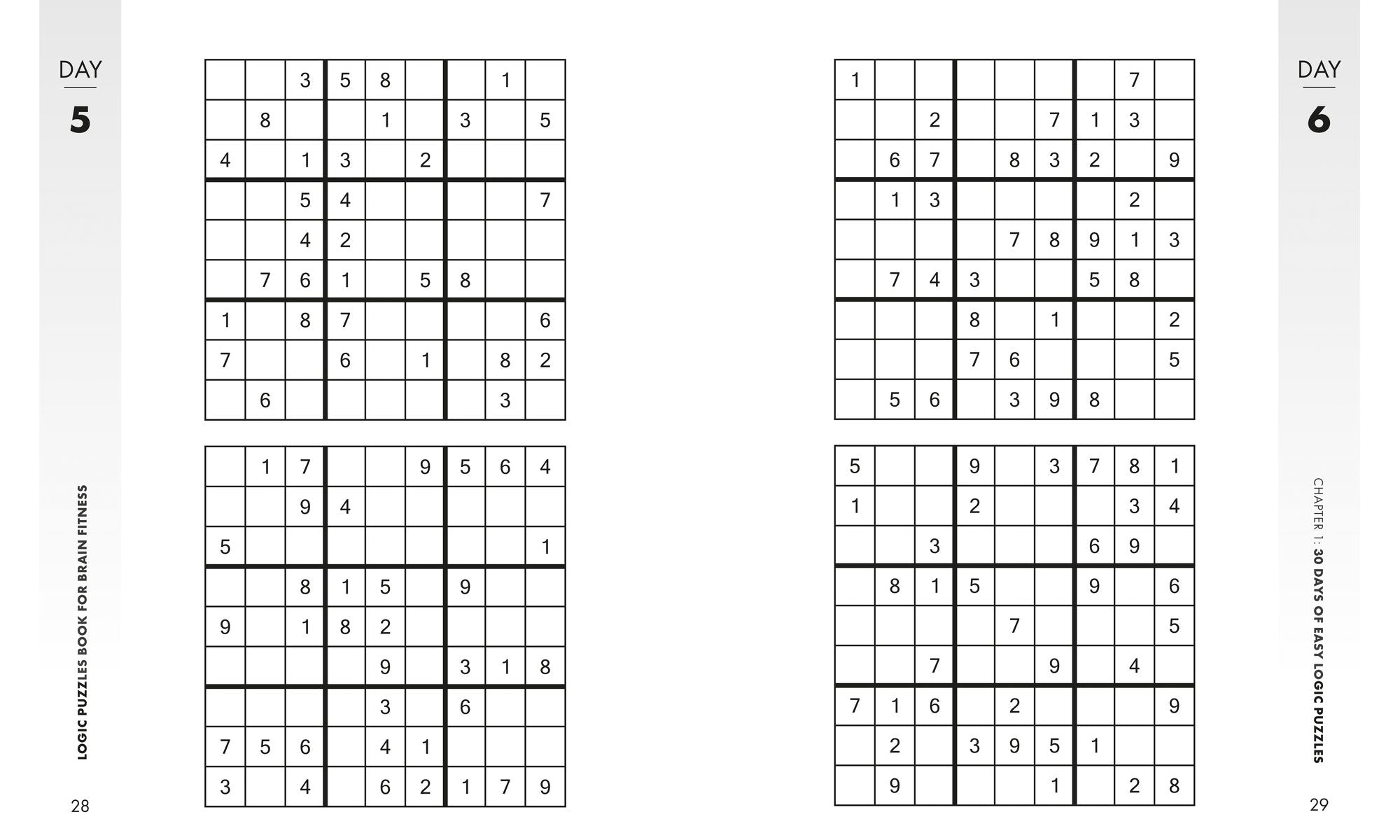 Logic Puzzles Book for Brain Fitness: 90-Day Challenge to Sharpen the Mind and Strengthen Cognitive Skills Enlarged Print, Easy to Hard!