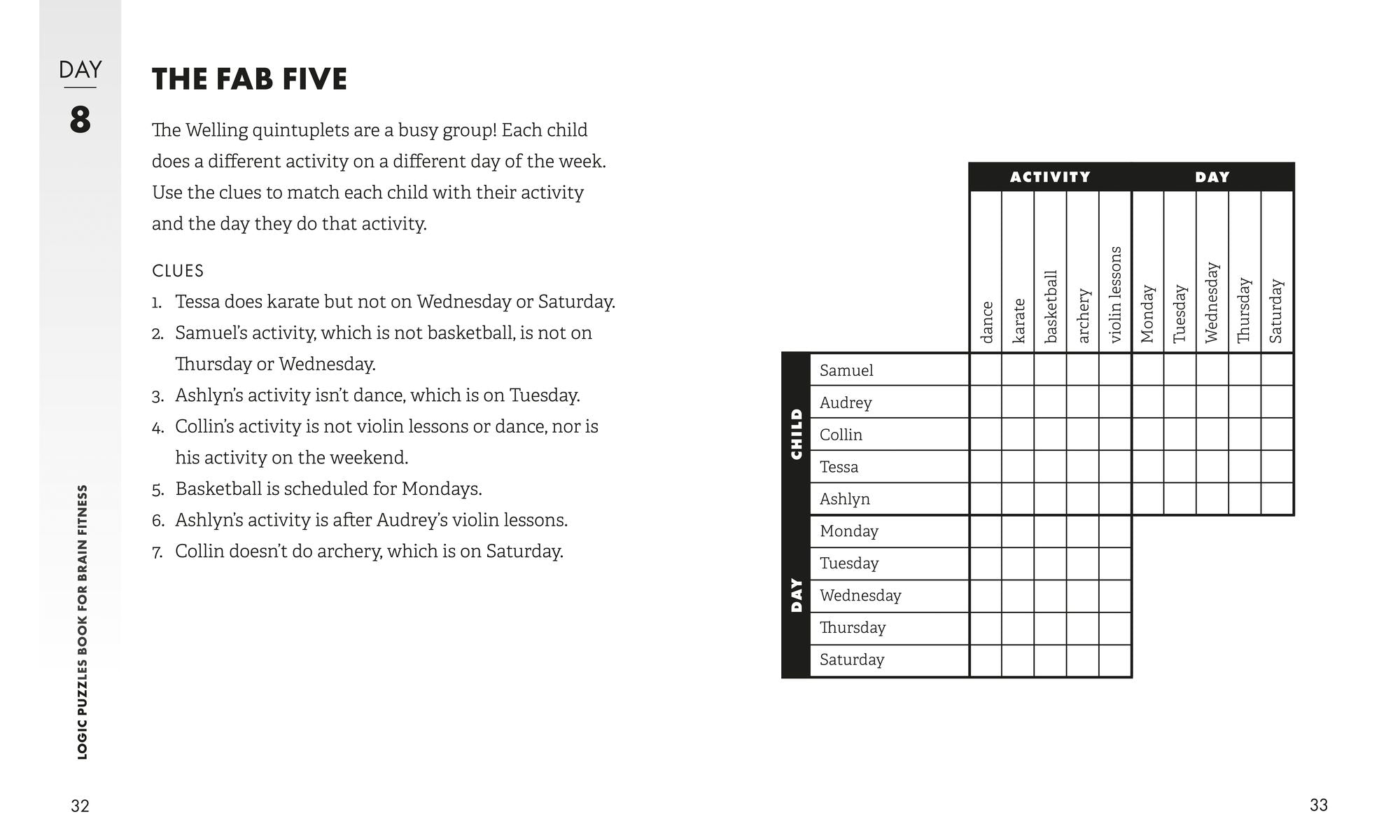 Logic Puzzles Book for Brain Fitness: 90-Day Challenge to Sharpen the Mind and Strengthen Cognitive Skills Enlarged Print, Easy to Hard!