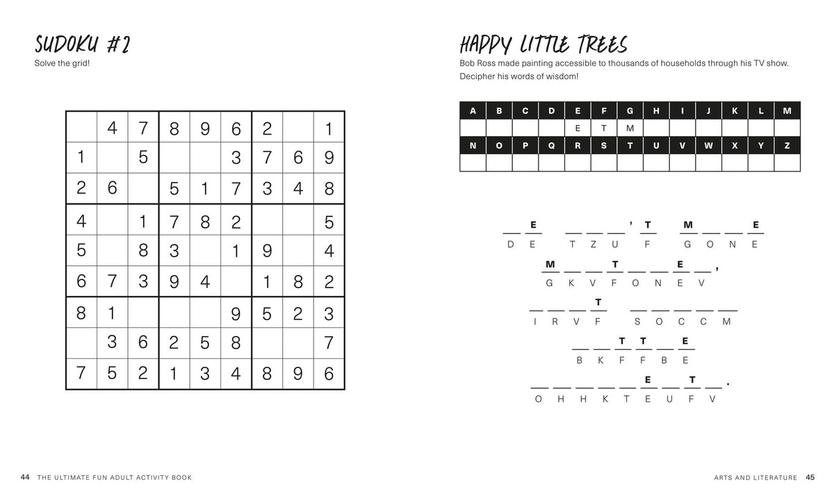 The Ultimate Fun Adult Activity Book: Logic Puzzles, Sudoku, Mazes, Word Searches, Crosswords, Acrostics, Coloring, and More!