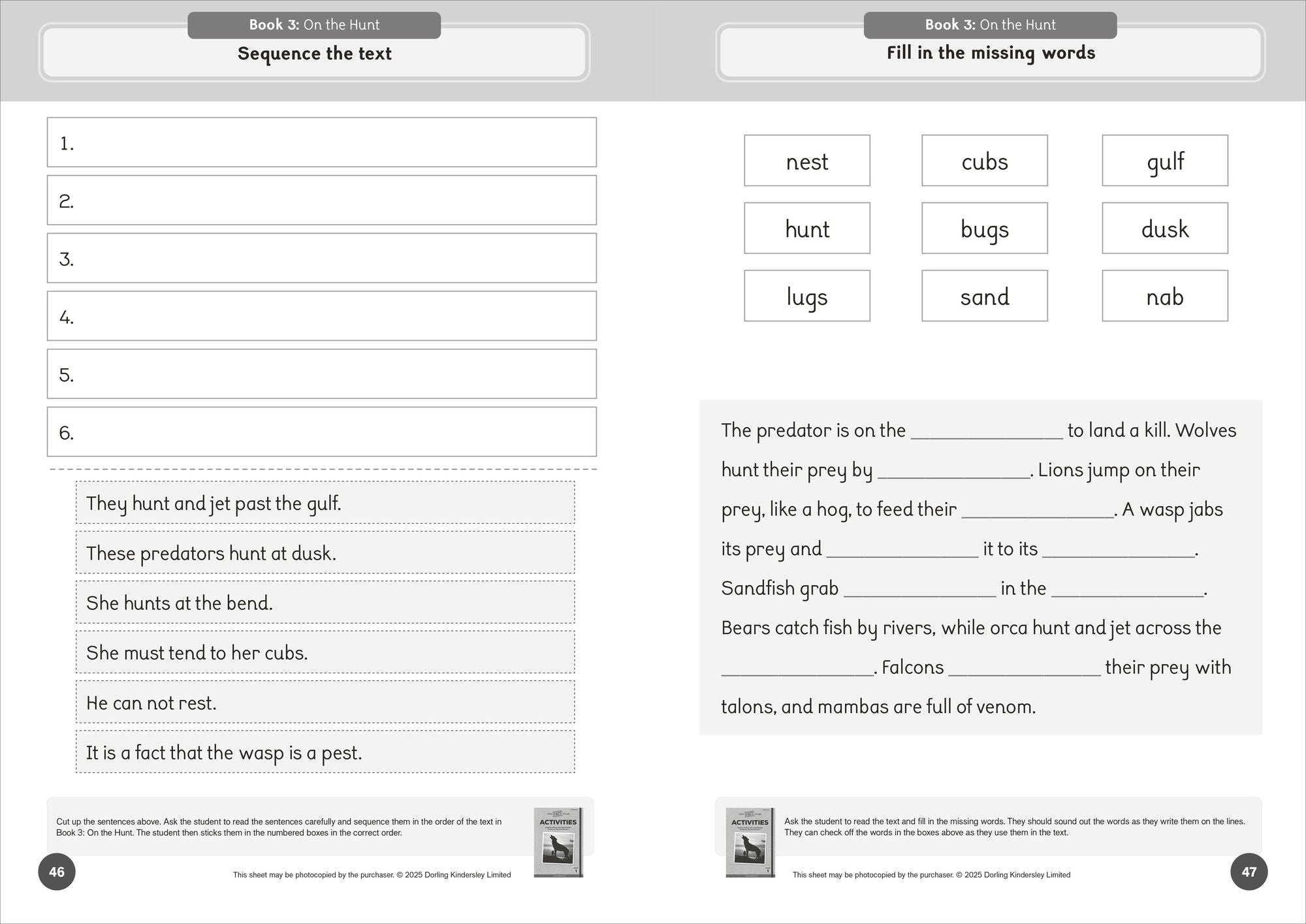 Phonic Books The Fact Files 1 Activities: Consonant blends and digraphs, suffixes -ed and -ing