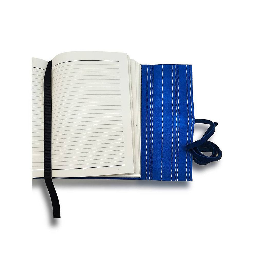 HANDSTITCHED BLUE SUEDE JOURNAL