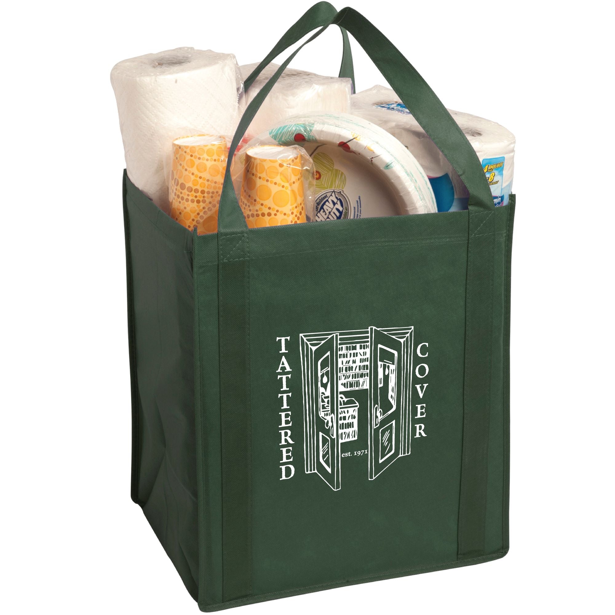 Large Non-Woven Grocery Tote Bag, Green