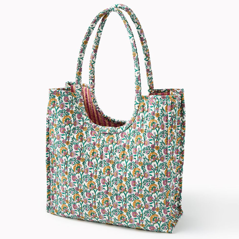 Quilted Tote Bag with Coin Purse