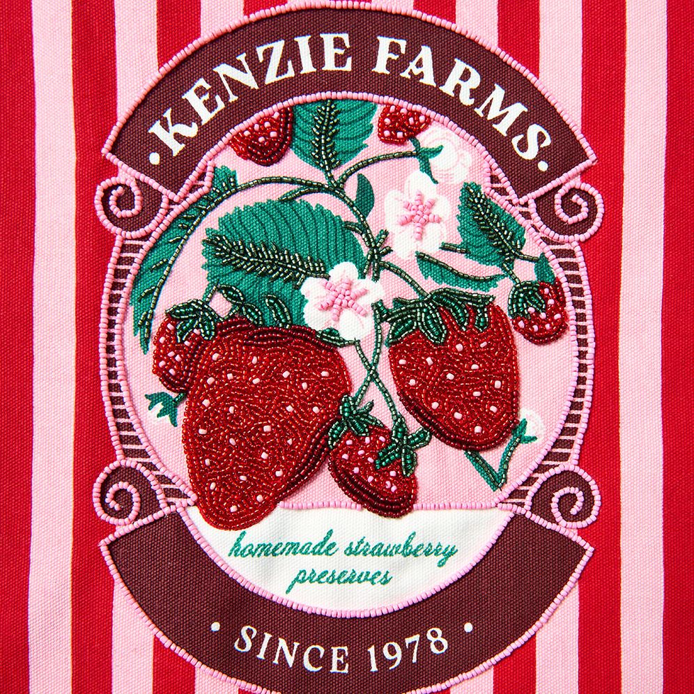 Strawberry Farm Beaded Tote
