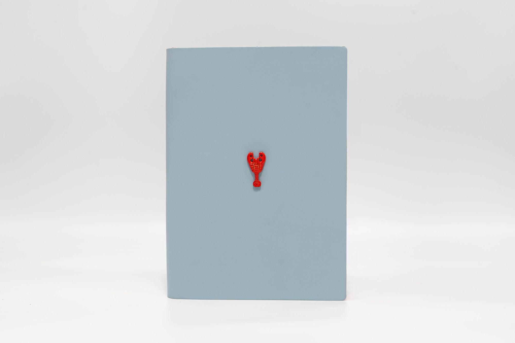 Smooth Calfskin Light Blue Leather Journal with Lobster